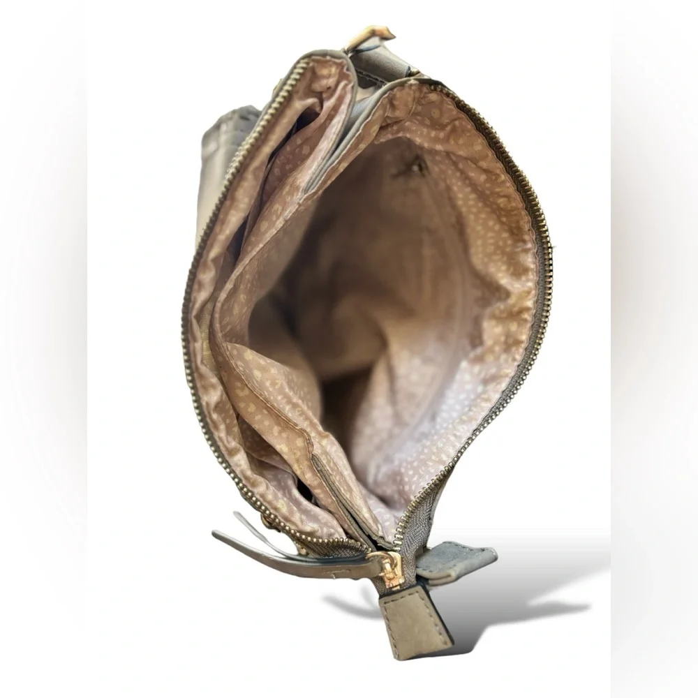 SOLD- VR NYC Braided O-Ring Messenger Crossbody Bag - Light Gray - Picture 13 of 16